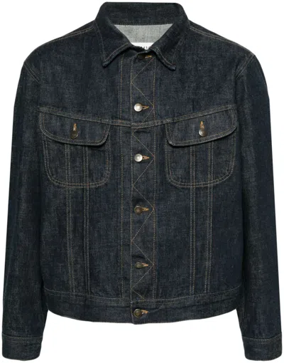 Maison Margiela Cotton Denim Jacket In Azul