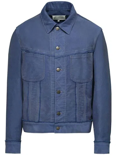 Maison Margiela Cotton Denim Jacket In Blue