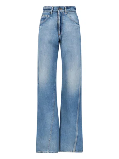 Maison Margiela Cotton Denim Jeans With Pocket Lining In Blue
