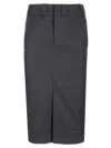 Maison Margiela Womens Anthracite Pleated Multi-pockets Woven-blend Midi Skirt In Grey