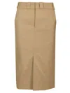 Maison Margiela Cotton Gabardine Midi Skirt Skirts Beige