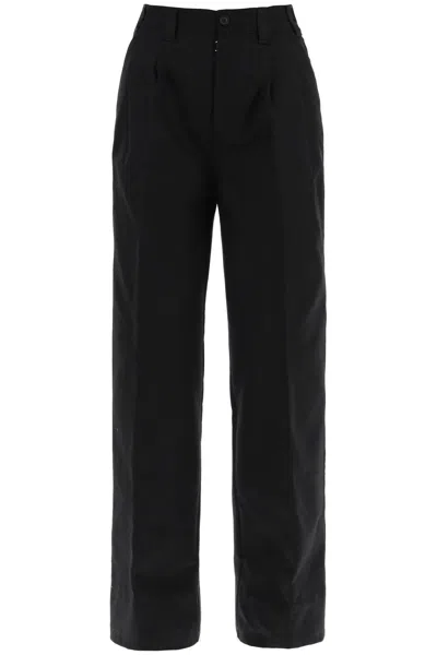 Maison Margiela Cotton Gabardine Trousers For In Black