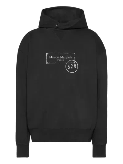 Maison Margiela Cotton Hoodie In Black