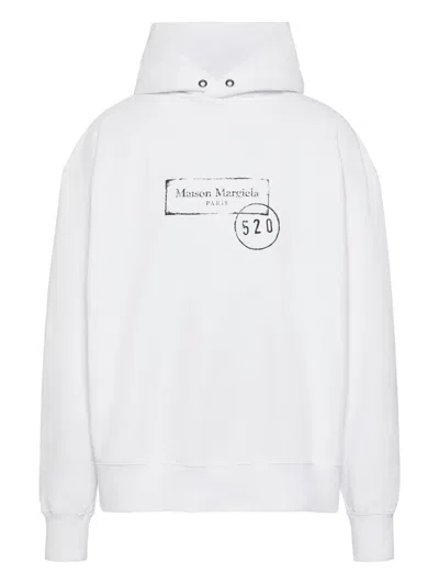 Maison Margiela Cotton Hoodie In White