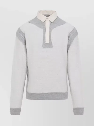 Maison Margiela Cotton Hoodie With Pointed Collar And Side Pockets In Grey