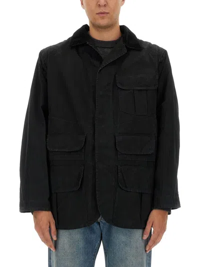 Maison Margiela Black Waxed Cotton Jacket