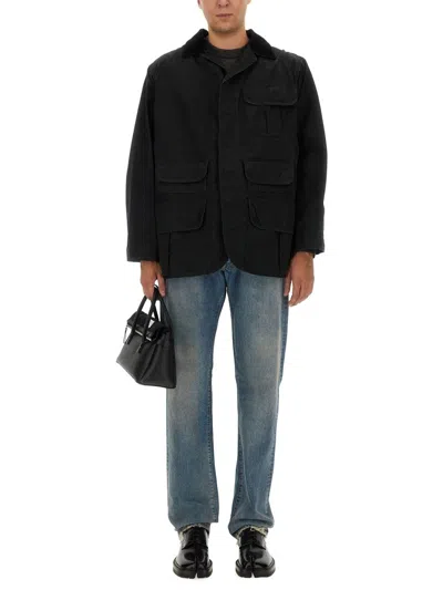 Maison Margiela Black Waxed Cotton Jacket Men