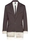 Maison Margiela Pendleton Pinstripe Blazer In Brown