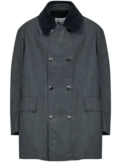 Maison Margiela Cotton Double-breasted Jacket In Grey