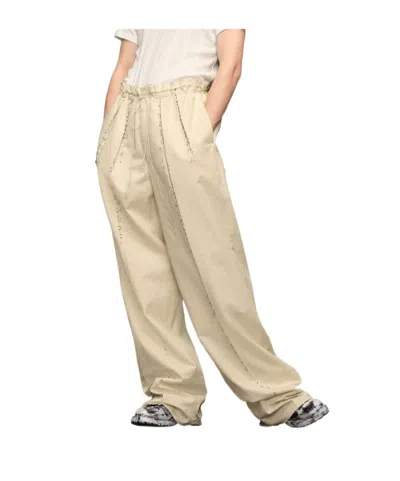 Maison Margiela Cotton-linen Pants In Nude
