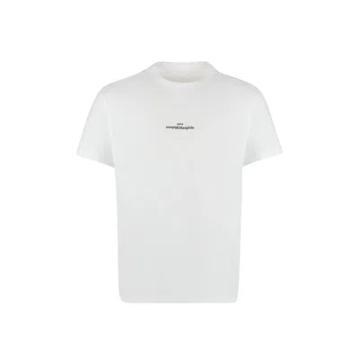 Maison Margiela Cotton Logo T-shirt In White