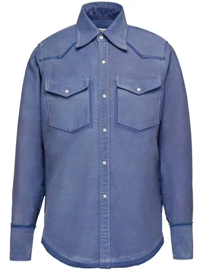 Maison Margiela Cotton Long-sleeve Shirt In Blau
