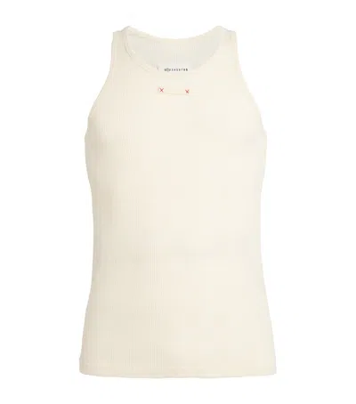 Maison Margiela Cotton-lyocell Tank Top In Beige