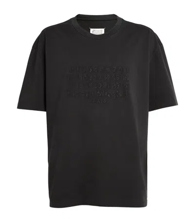 Maison Margiela Dark Grey Cotton T-shirt In Animal Print