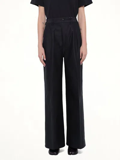 Maison Margiela Cotton Palazzo Trouser In Black