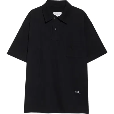 Maison Margiela Cotton Pocket Polo In Black