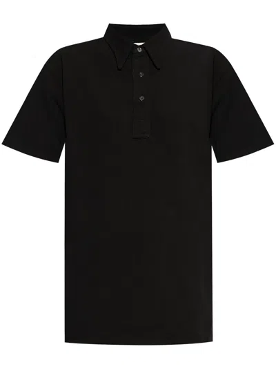 Maison Margiela Cotton Polo Shirt In Black