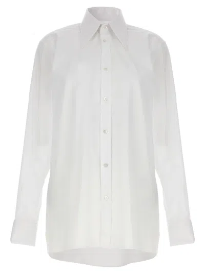 Maison Margiela Cotton Poplin Long Shirt In White