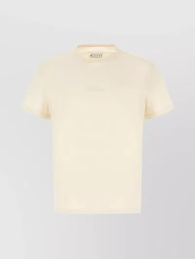 Maison Margiela Cotton Ribbed Crew-neck T-shirt In White