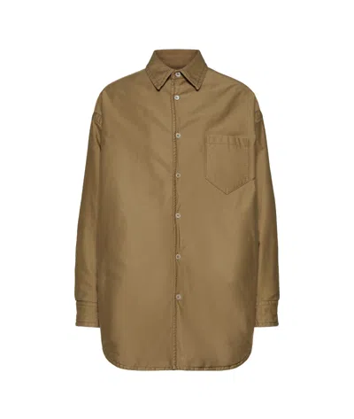 Maison Margiela Cotton Satin Shirt In Green