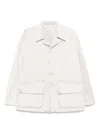 Maison Margiela Oversized Off-white Cotton Denim Jacket With Flap Pockets In Neutral