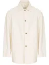 Maison Margiela Collared Jacket With Front Pockets And Long Sleeves In Neutrals