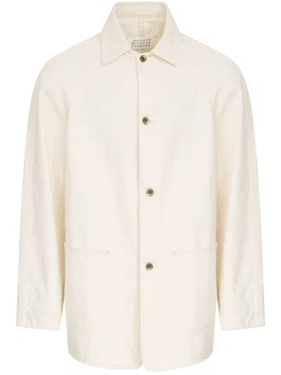 Maison Margiela Cotton Shirt Jacket In Cream