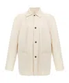 Maison Margiela Collared Jacket With Front Pockets And Long Sleeves In White