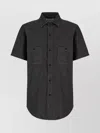 Maison Margiela Cotton Shirt With Button-down Collar And Chest Pockets In Black