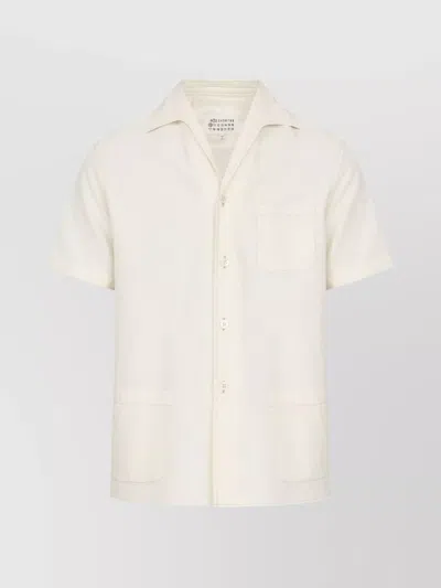 Maison Margiela Cotton Shirt With Spread Collar And Pockets In White