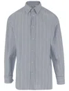 Maison Margiela Cotton Shirt With Striped Pattern In Grey
