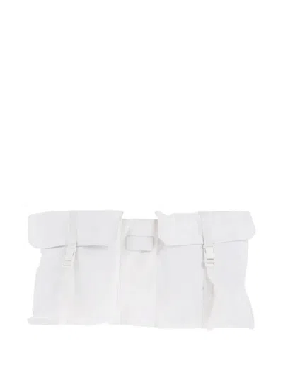 Maison Margiela Cotton Shoulder Bag In White