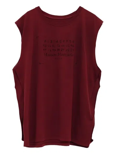 Maison Margiela Tank Top In Bordeaux Cotton In Brown