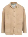 Maison Margiela Herringbone Weave Cotton Sports Jacket In Brown