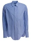 Maison Margiela Cotton Striped Shirt In Blue