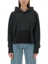 Maison Margiela Embroidered Logo Jersey Cropped Hoodie