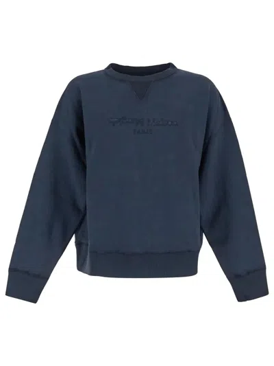 Maison Margiela Cotton Sweatshirt In Blue