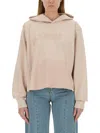Maison Margiela Cotton Sweatshirt With Hood And Ribbed Cuffs In Pink