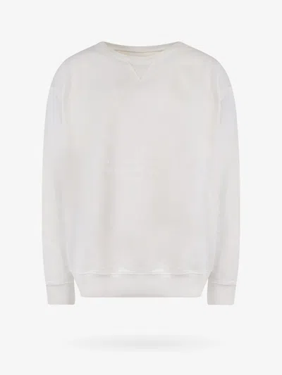 Maison Margiela Cotton Sweatshirt With Embroidered Logo On The Front In White