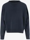 Maison Margiela Cotton Sweatshirt With Logo In Navy Blue