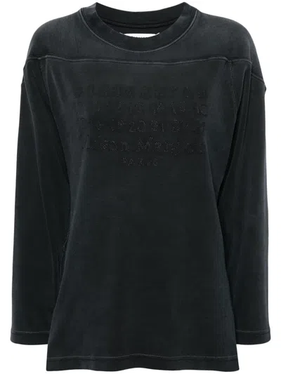 MAISON MARGIELA COTTON SWEATSHIRT WITH NUMBER APPLICATION