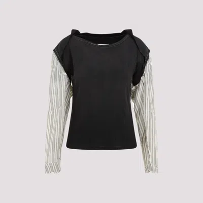 Maison Margiela Woman Top Charcoal Size M Cotton In Black