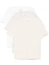 Maison Margiela Neutral-hued T-shirt Set With Distinctive Stitch Logo In Shades Of White