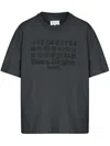 Maison Margiela Topstitched Logo Oversized T-shirt In Gray