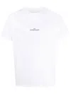 Maison Margiela White Crew Neck Short-sleeve T-shirt With Subtle Logo In Gray
