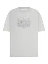 Maison Margiela Cotton T-shirt With Tone-on-tone Lettering Print In Animal Print
