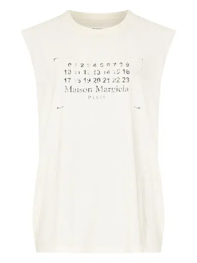 Maison Margiela Cotton Tank Top In White