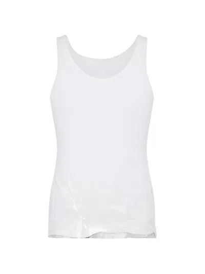 Maison Margiela Light Cotton Rib Tank Top In White