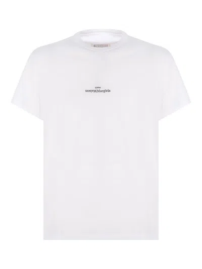 Maison Margiela Distorted Logo T-shirt In White