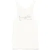 Maison Margiela Beige Top With Wide Neckline And Logo Printed On The Front In Viscose And Cotton Blend Woman
